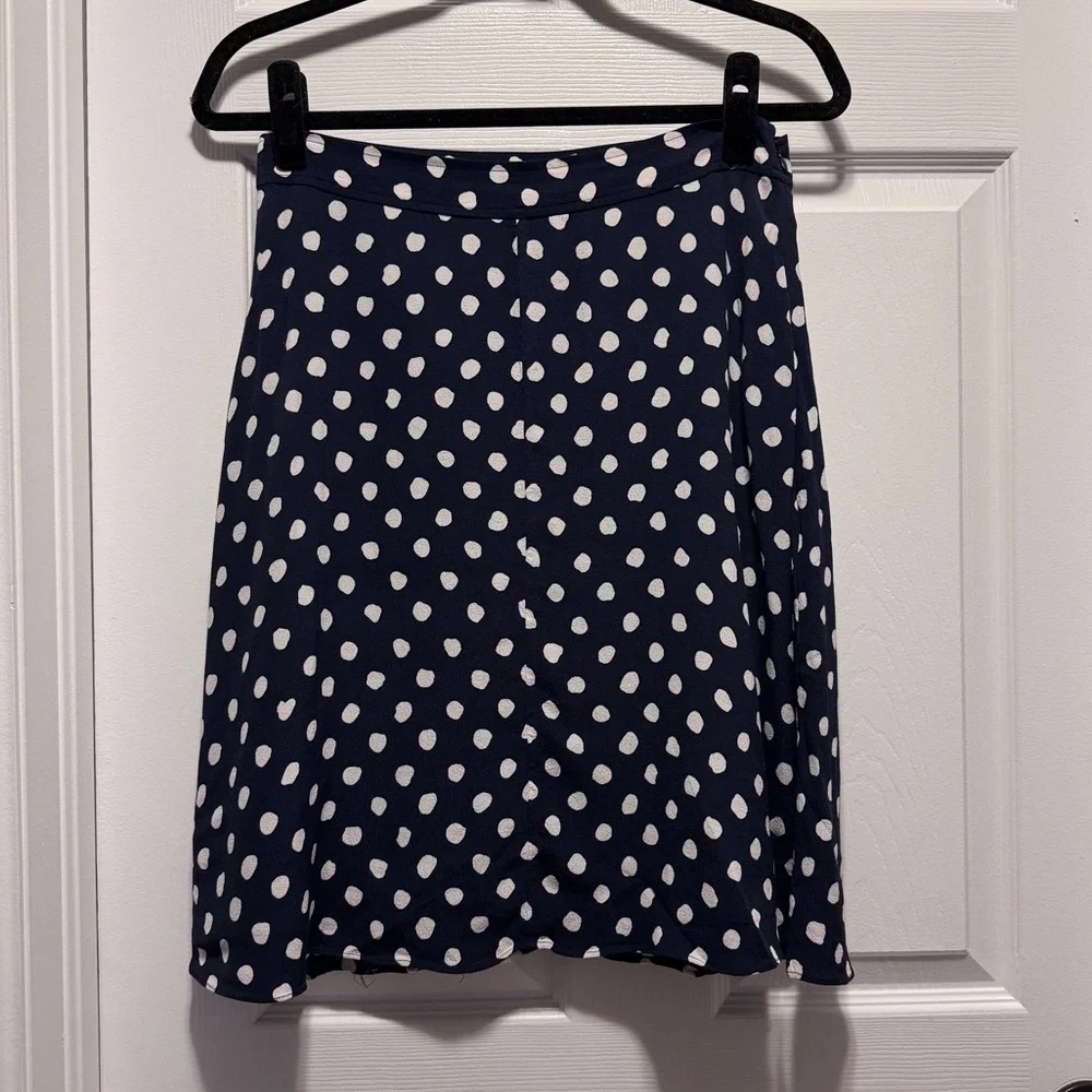 Kate Spade Liv Navy/White Polka Dot Skirt - Picture 2 of 5